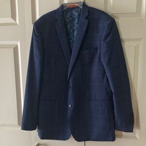 Lord & Taylor Tallia The Mason Fit mens 44R sport coat blue windowpane plaid